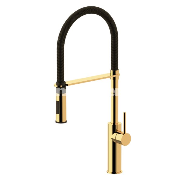 PAFFONI LIGHT KKKENARMATUR MED SORT FJEDER-SLANGE POLERET MESSING