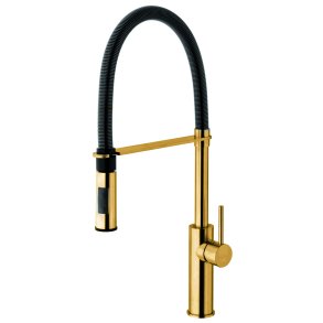 PAFFONI LIGHT KKKENARMATUR MED SORT FJEDER-SLANGE BRSTET MESSING