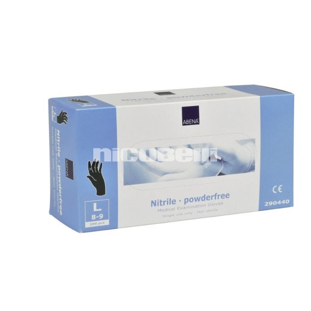 Nitrilhandsker u/ pudder Str. L 100stk