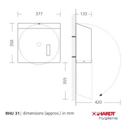 Toiletpapir holder til jumbo rulle i rustfri st�l