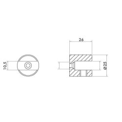 Hyldeholder for 8-12 mm Glashylde  b�rstet rustfri st�l