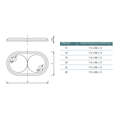 Dobbelt roset justerbar 28 mm