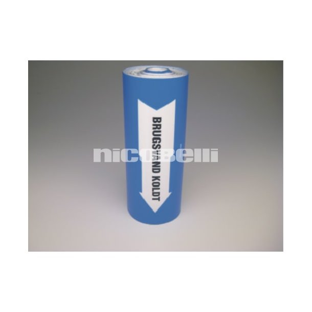 Brugsvand - koldt, rrmrkningstape 80 mm x 5 meter