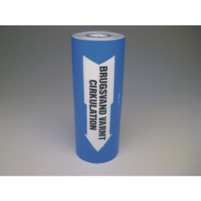 Brugsvand - varmt cirkulation, rrmrkningstape 80 mm x 10 meter