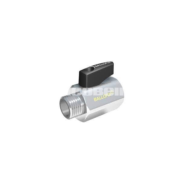 1/2" x 3/8" Kuglehane med greb muffe/nippel
