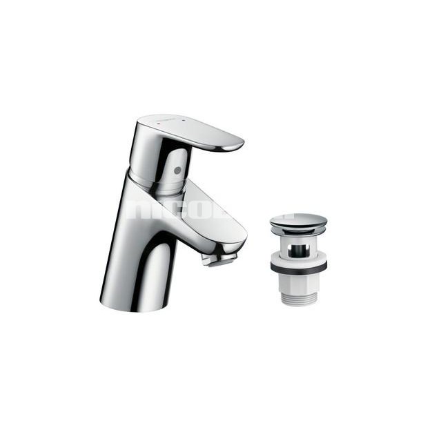 Hansgrohe Focus 70 hndvaskarmatur m/push open bundventil