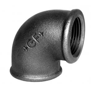 Sort vinkel 90° Muffe/muffe i 1/2