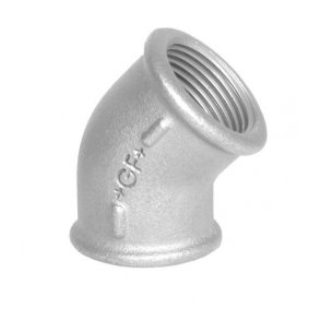 Galv. vinkel 45 Muffe/muffe i  1/2