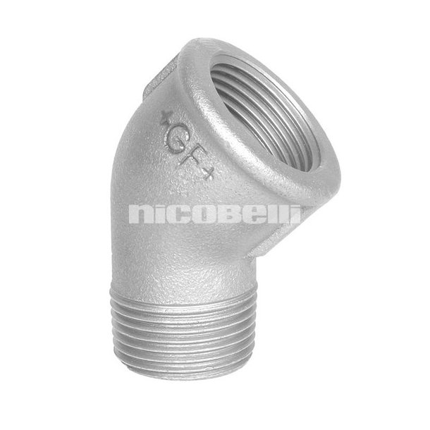 Galv. vinkel 45 Muffe/nippel i  1/2" og 3/4"