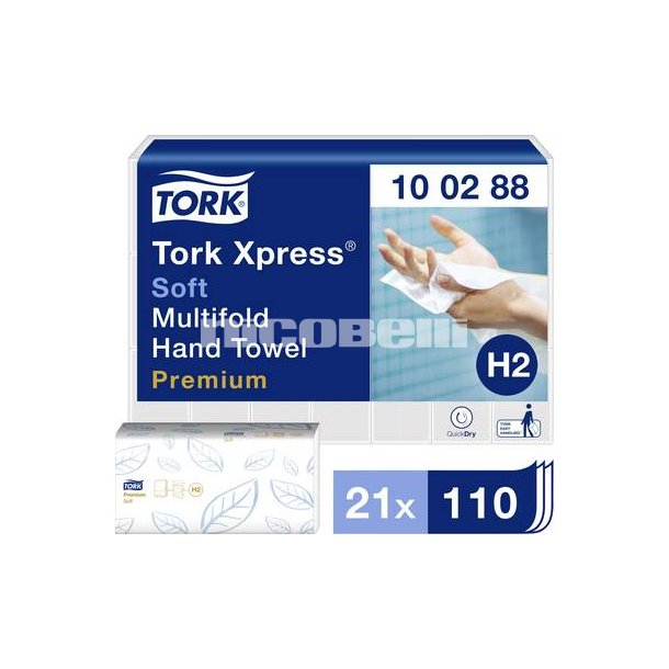 Tork Premium soft, 4-fold H2 Xpress, 2310 stk