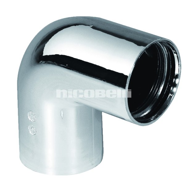 Indstik Vinkel 90 krom ABS 32mm muffe/muffe