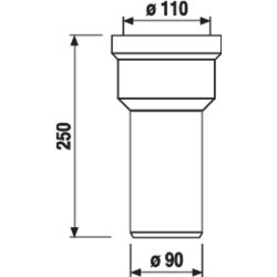 Sanit WC Connector 250mm DN90