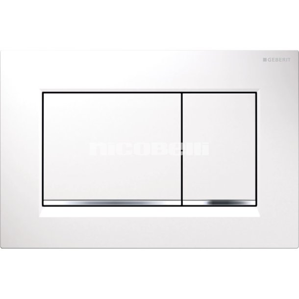 Geberit Betjeningsplade Sigma 30, Hvid/krom/hvid